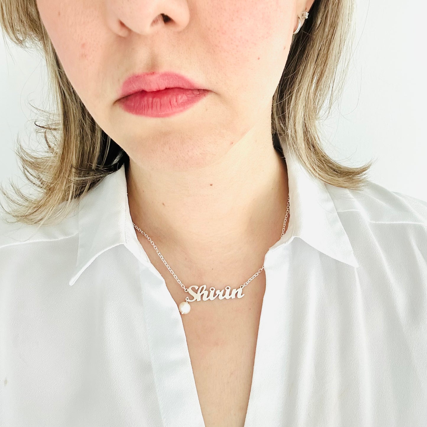 sterling silver Personalized name pendant with silver chain, personalized necklace, name necklace, layering necklace