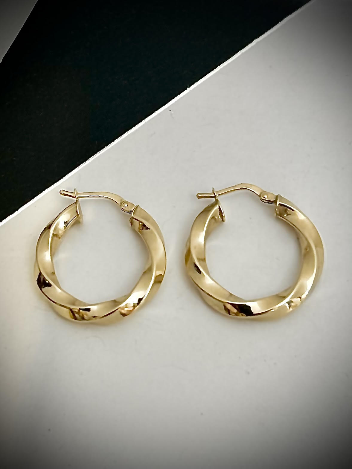 Gold Twisted Hoop Earrings