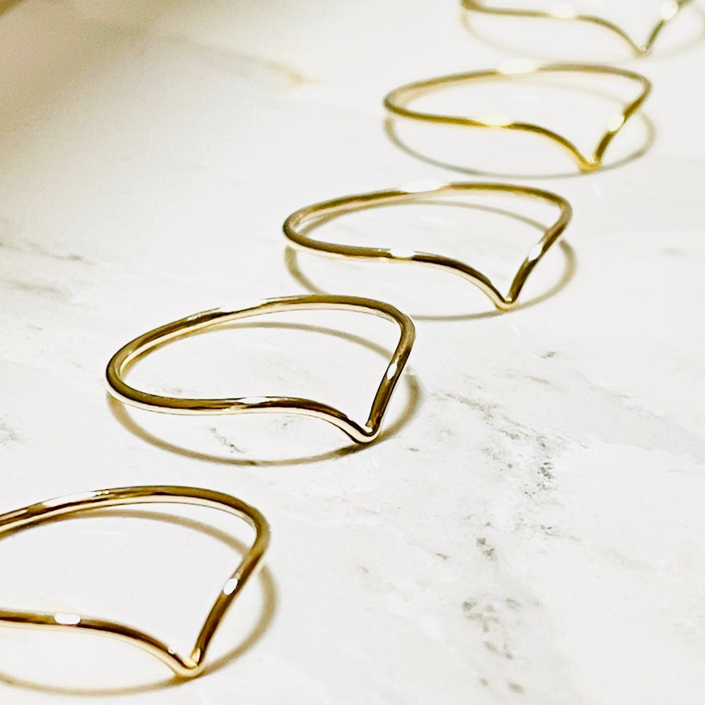 V shaped stacking ring in 14k gold filled Image 2