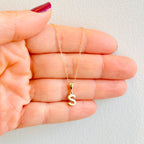10k gold Initial Charm, Gold letters