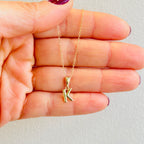 10k gold Initial Charm, Gold letters