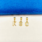 10k gold Initial Charm, Gold letters