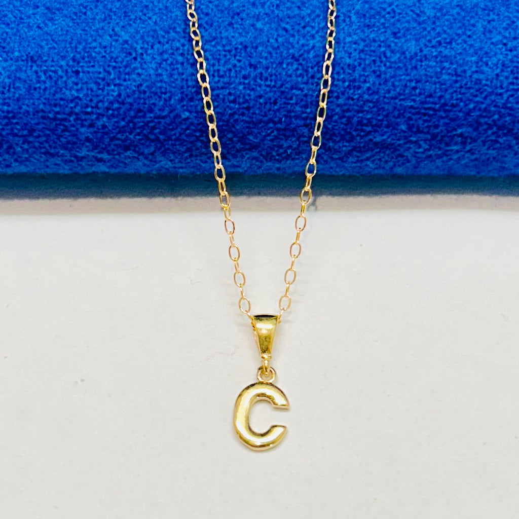 10k gold Initial Charm, Gold letters