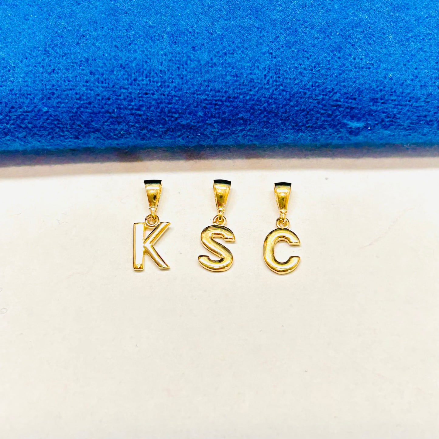 10k yellow gold initial charms