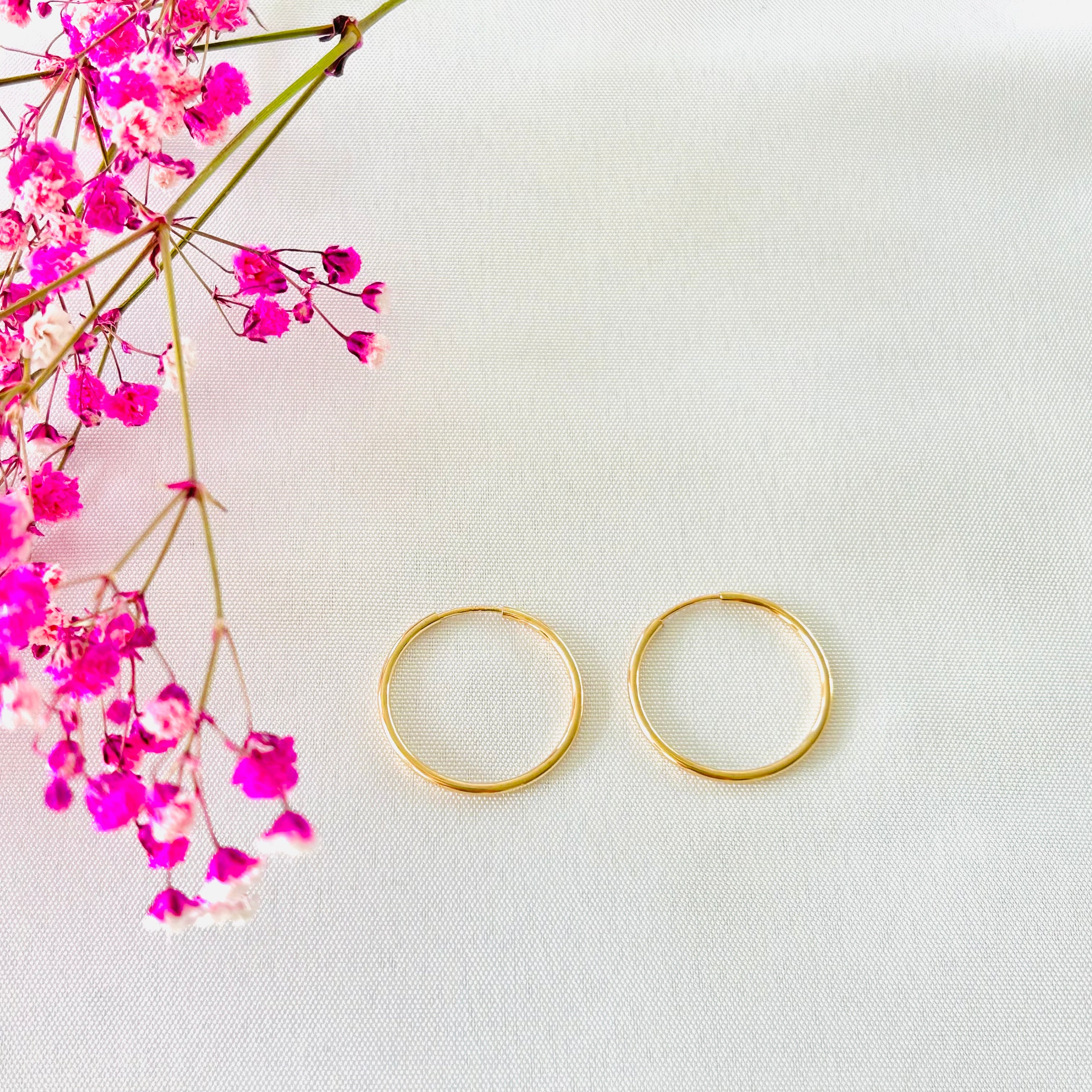 14k gold filled endless hoop earrings 