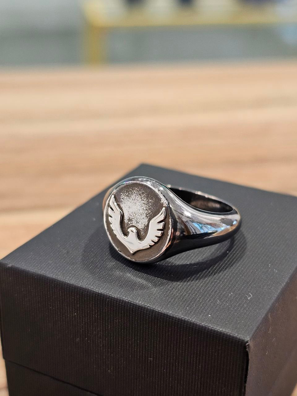 Bird Men's Ring ,925 Silver Signet Rings For Men image3