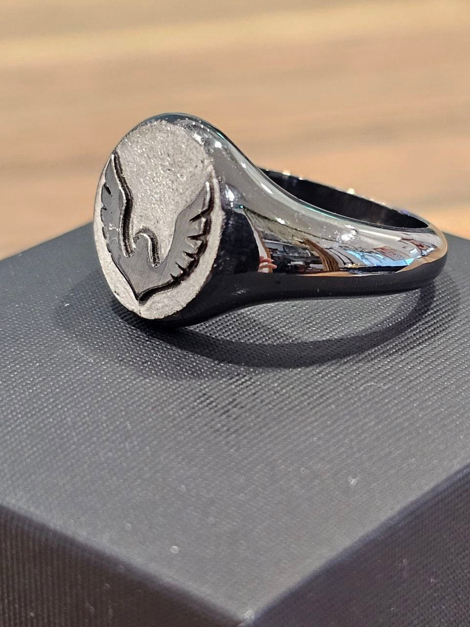 Bird Men's Ring ,925 Silver Signet Rings For Men image2