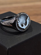 925 Silver Signet Rings For Men, Bird Men's Ring - KIA Jewelry Rings Toronto