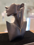 Gold Drop Bar Earrings With Hoops - KIA Jewelry Earrings Toronto