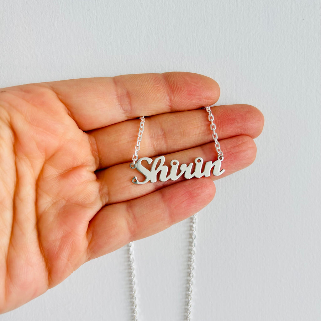 sterling silver Personalized name pendant with silver chain, personalized necklace, name necklace, layering necklace