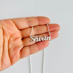 sterling silver Personalized name pendant with silver chain, personalized necklace, name necklace, layering necklace