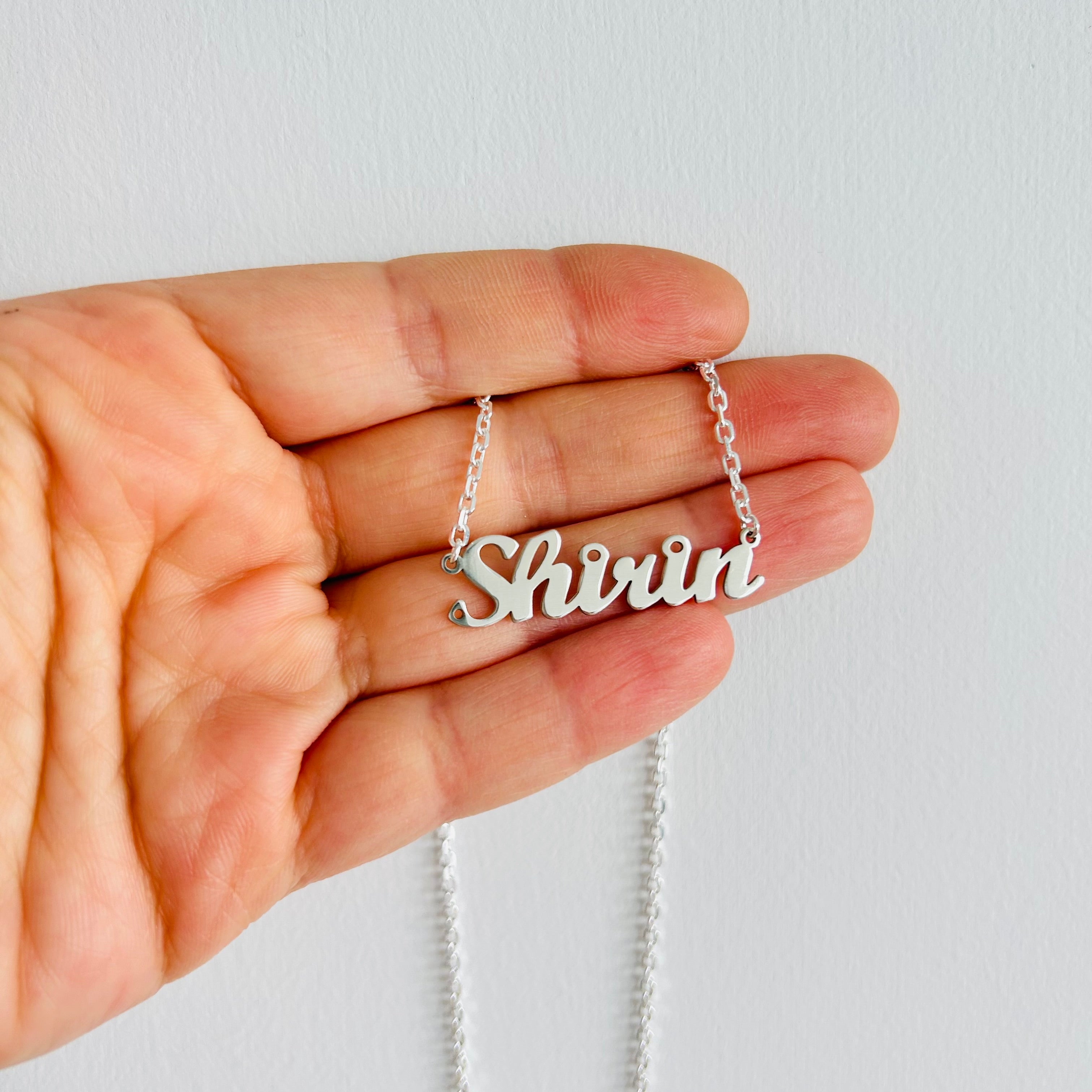 sterling silver Personalized name pendant with silver chain, personalized necklace, name necklace, layering necklace