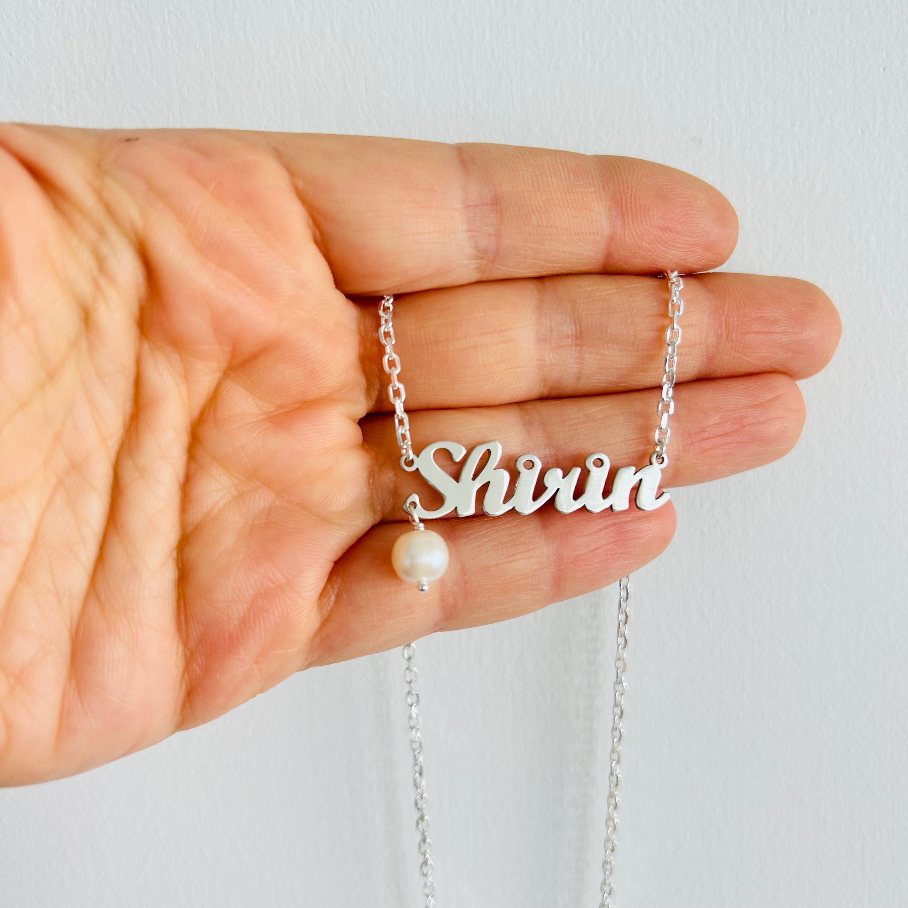 sterling silver Personalized name pendant with silver chain, personalized necklace, name necklace, layering necklace