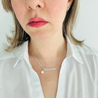 sterling silver Personalized name pendant with silver chain, personalized necklace, name necklace, layering necklace