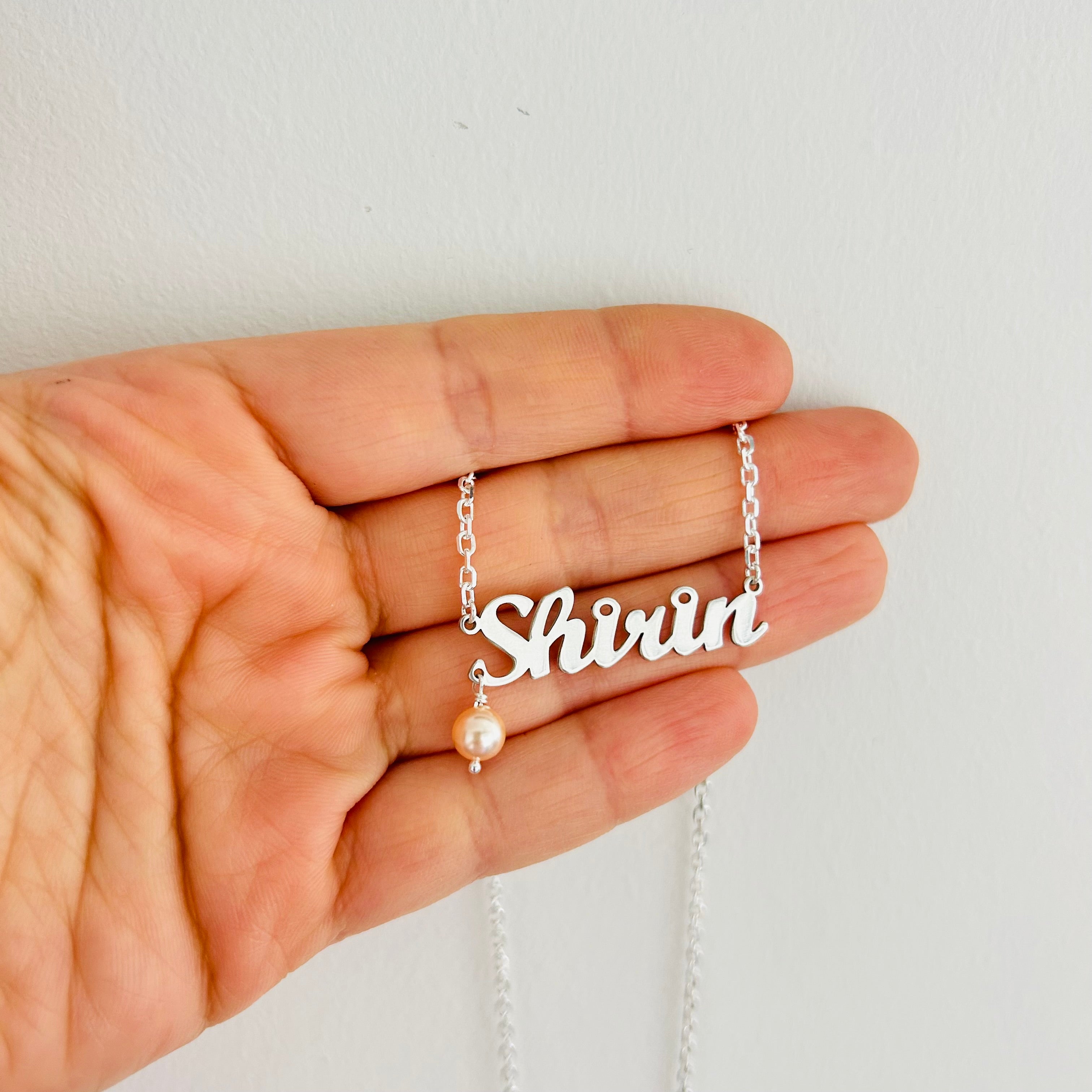 sterling silver Personalized name pendant with silver chain, personalized necklace, name necklace, layering necklace