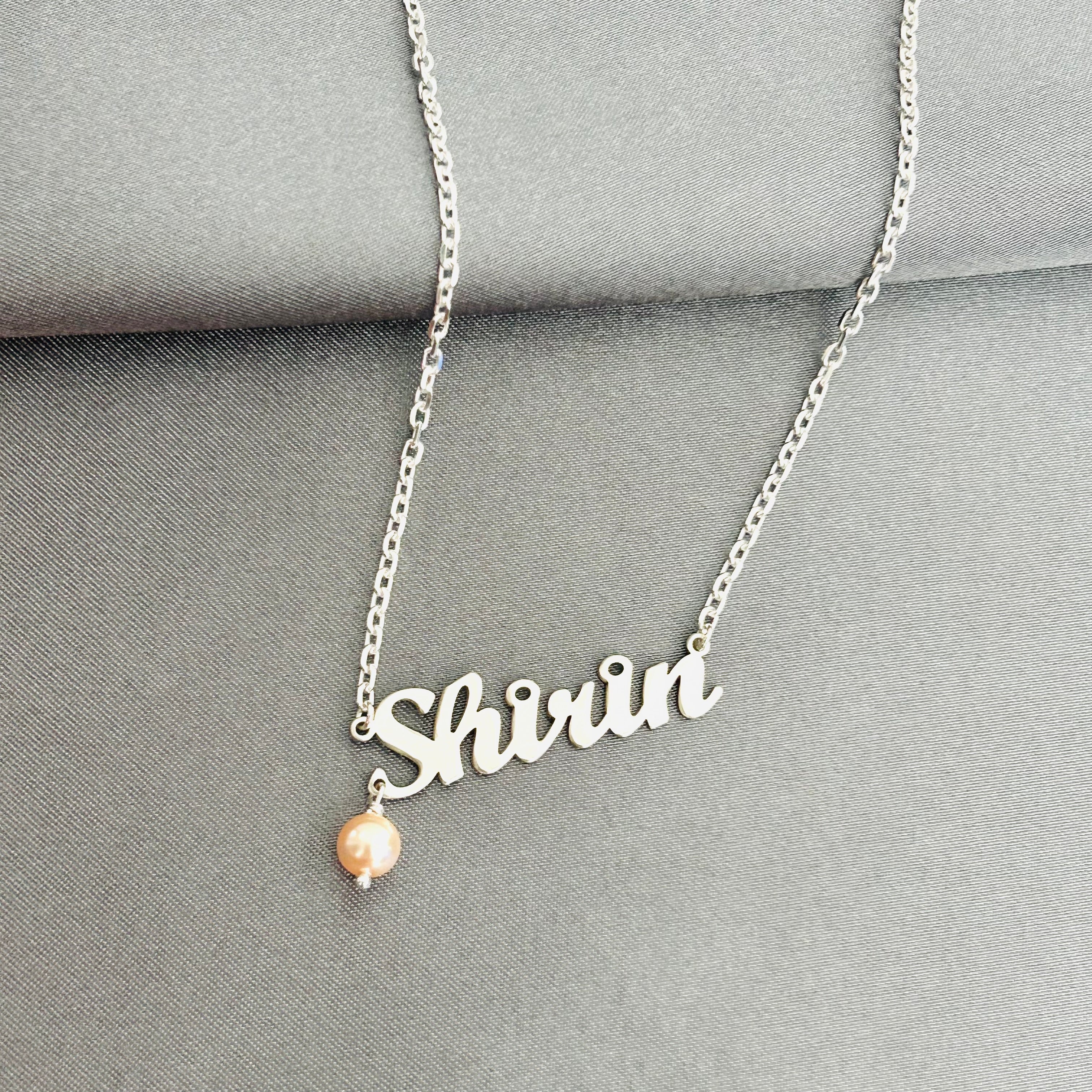sterling silver Personalized name pendant with silver chain, personalized necklace, name necklace, layering necklace