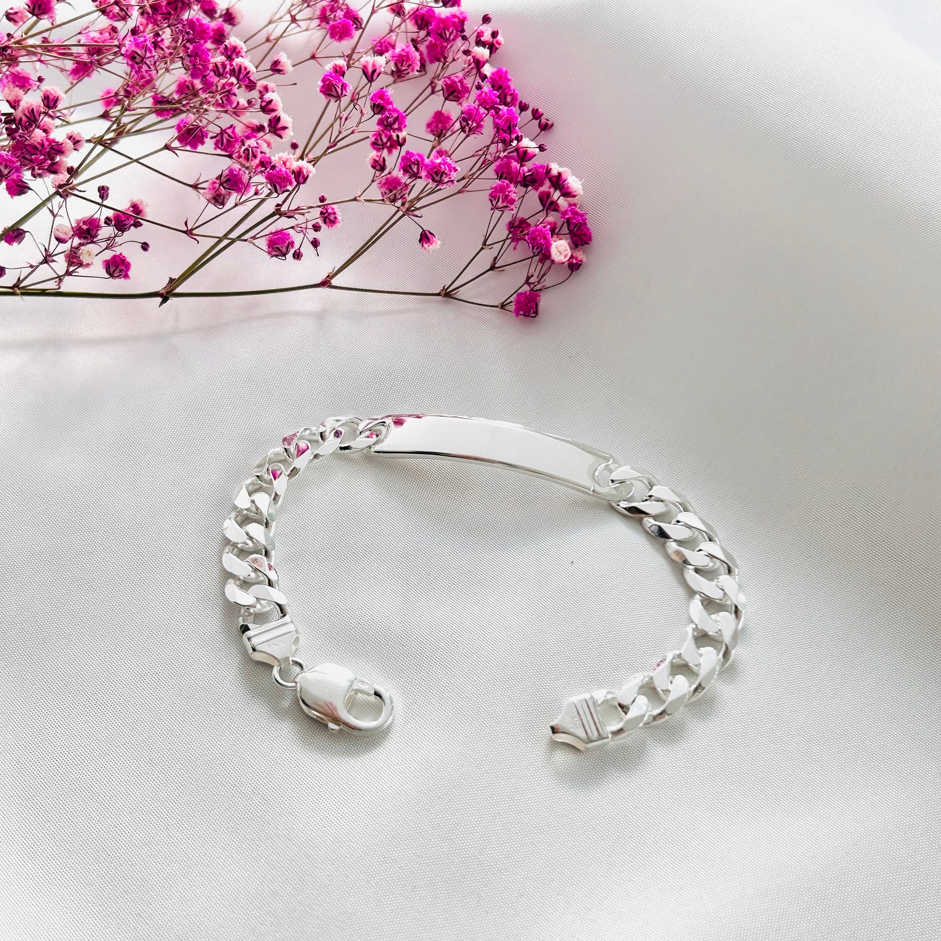 Silver ID bracelet for Men Image 2