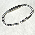 Sterling silver Id bracelet for women and men, Engravable ID bracelet