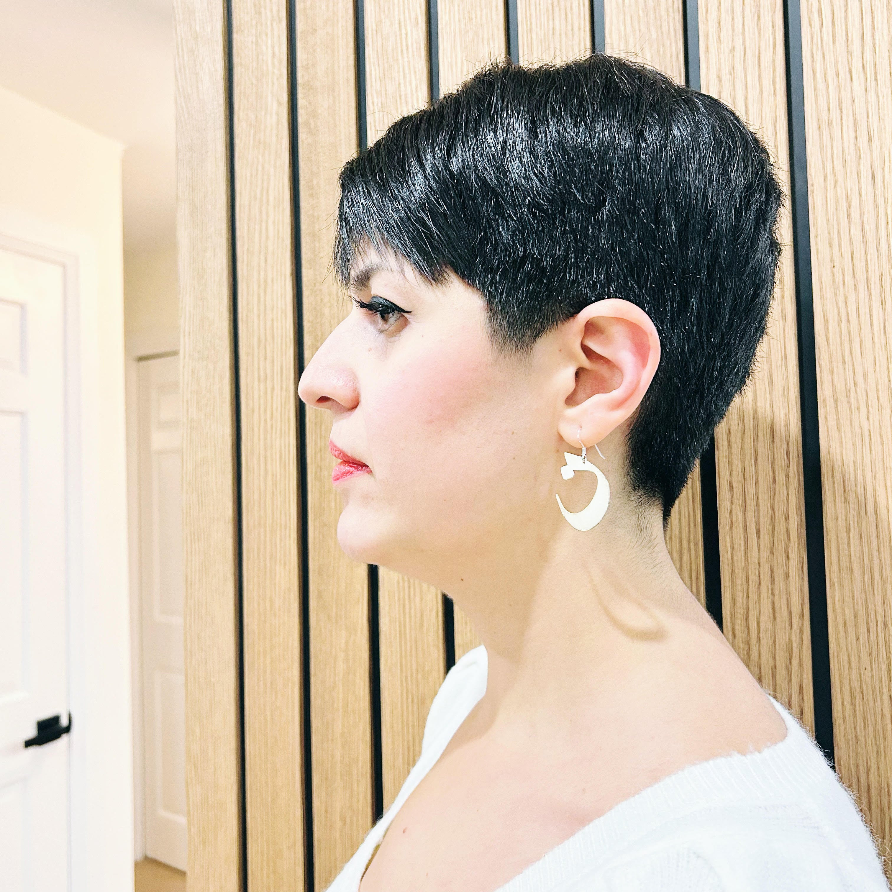 Persian Initial Earrings, Sterling Silver Letter Earrings Image 1