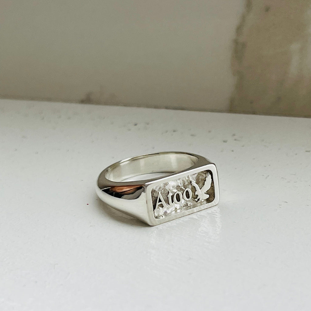 Men's Personalized silver ring