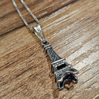 Paris Eiffel Tower Dangle Charm, Eiffel Tower Jewelry 925 Sterling Silver Personalized Monogrammed