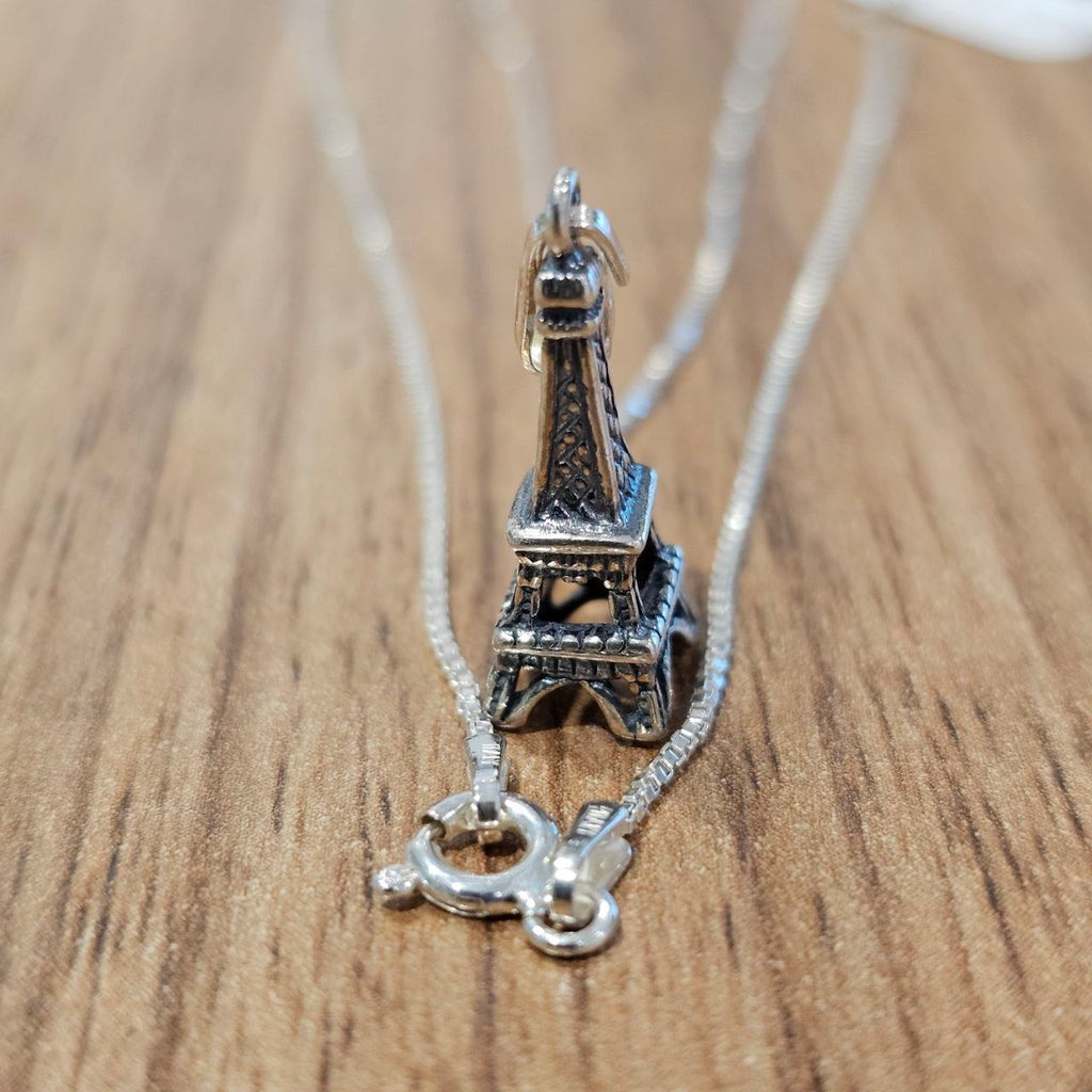Paris Eiffel Tower Dangle Charm, Eiffel Tower Jewelry 925 Sterling Silver Personalized Monogrammed
