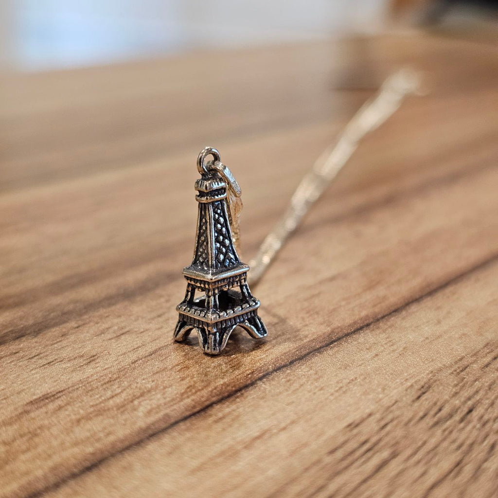 Paris Eiffel Tower Dangle Charm, Eiffel Tower Jewelry 925 Sterling Silver Personalized Monogrammed