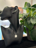 Sterling Silver Square Plaque Necklace, Engravable Plaque Necklace - KIA Jewelry Necklaces Toronto