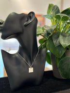 Sterling Silver Square Plaque Necklace, Engravable Plaque Necklace - KIA Jewelry Necklaces Toronto