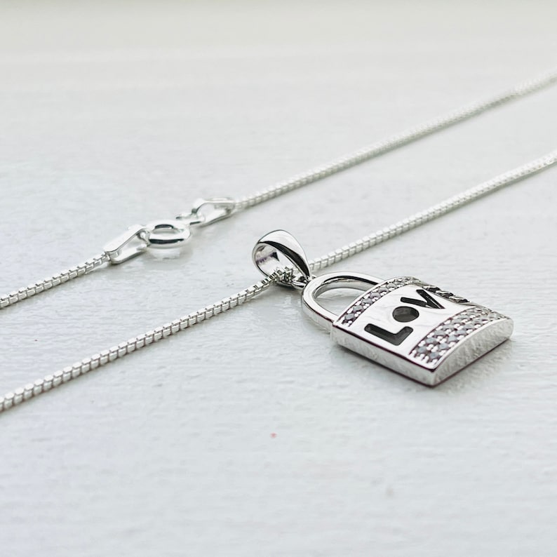 Love Lock Necklace Sterling Silver 925 | Pendant Sterling Silver Love Lock