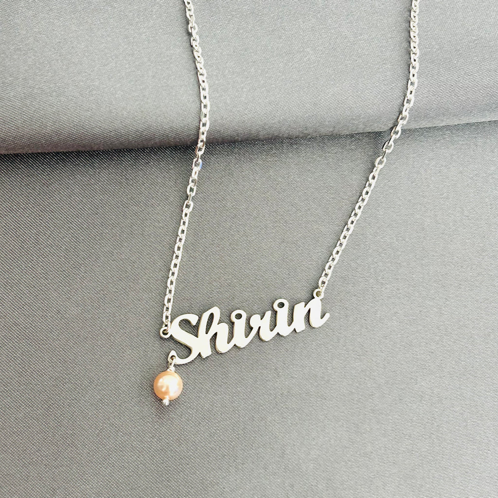 sterling silver Personalized name pendant with silver chain, personalized necklace, name necklace, layering necklace