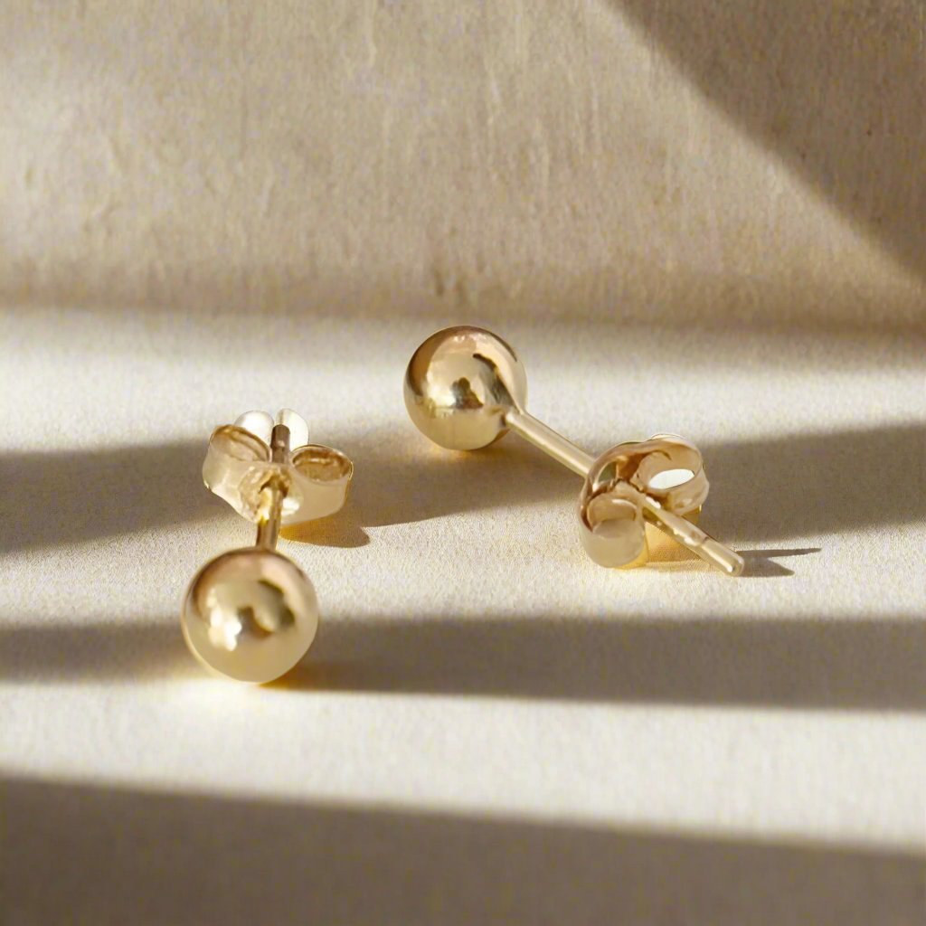 10K Gold Ball Studs - KIA Jewelry Stud Earrings Toronto