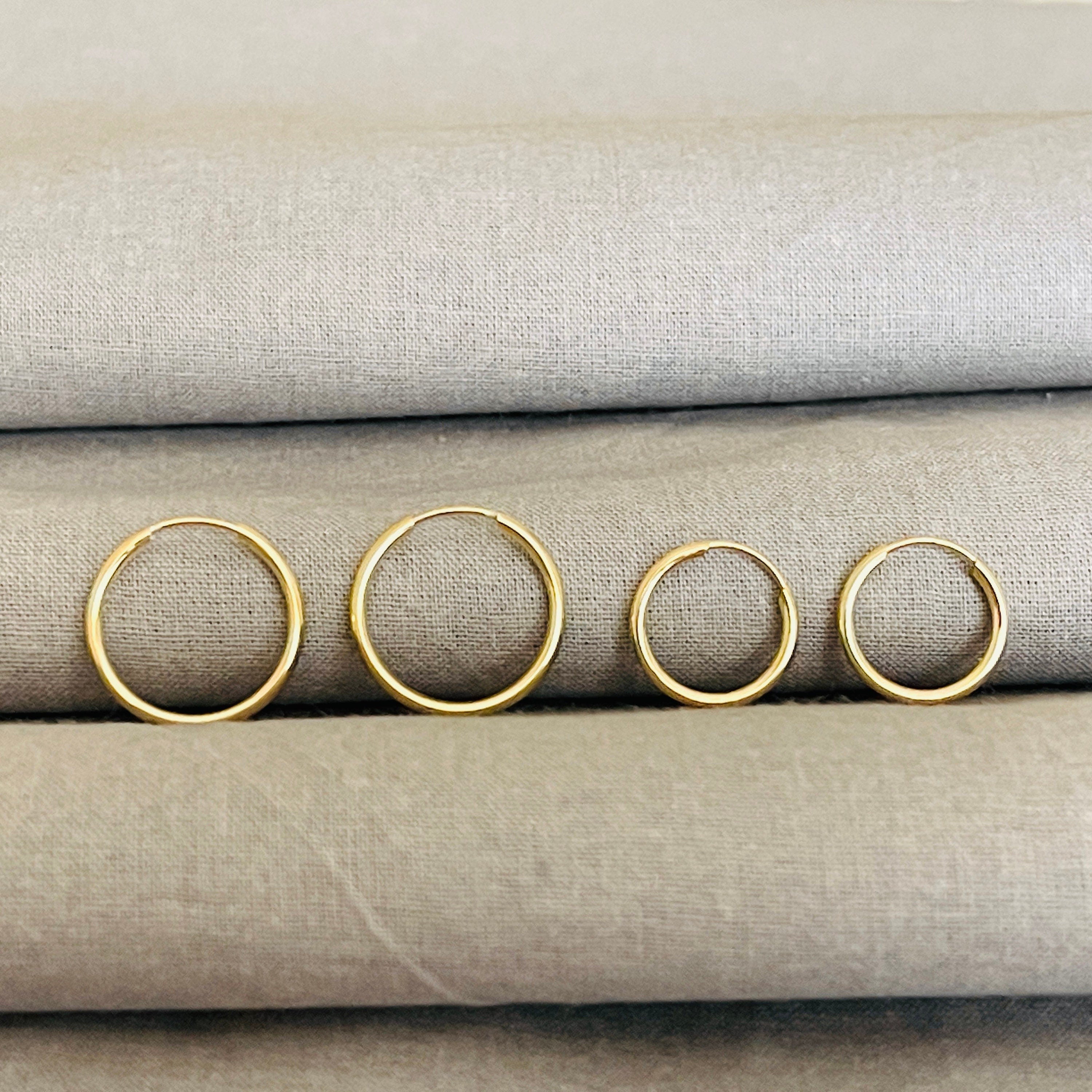 10k Gold Hoop Earrings,10k Solid Real Gold Hypoallergenic - KIA Jewelry Earrings Toronto