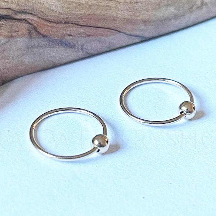 14Gold filled hoops ball earrings