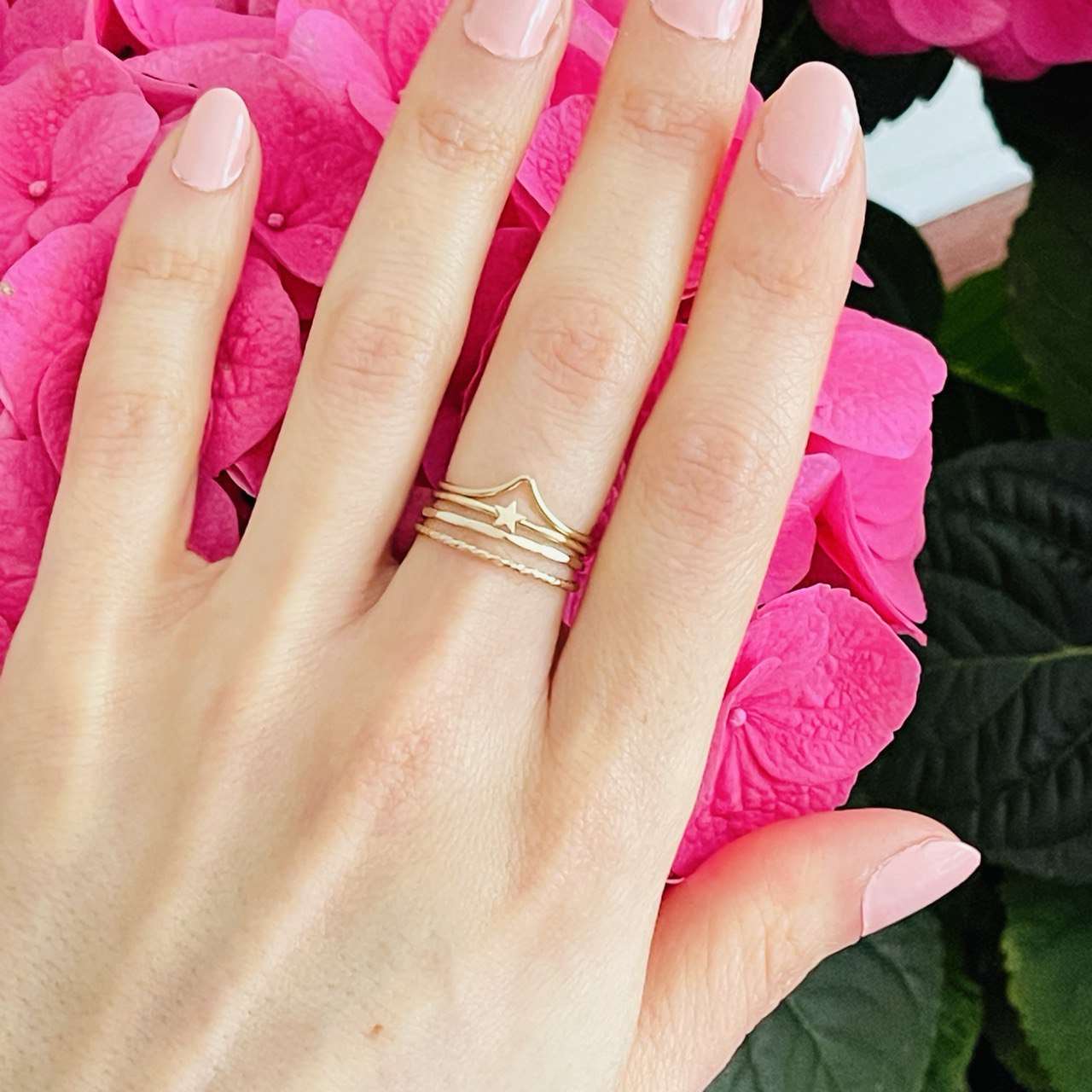 Stackable twist ring in 14k gold filled Image 4