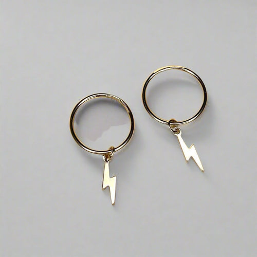 14K Gold filled Mini Lightning Bolt and hoop earrings - KIA Jewelry Earrings Toronto