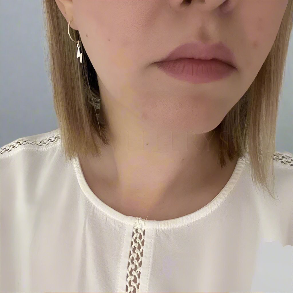 14K Gold filled Mini Lightning Bolt and hoop earrings