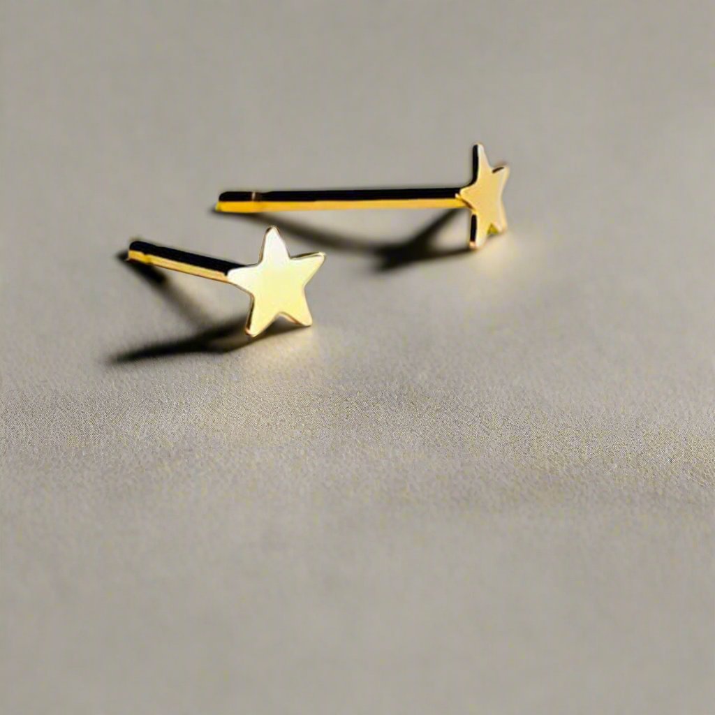 gold star stud earrings