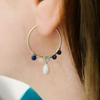 14k gold filled hoops with gemstones