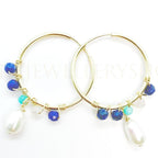 gold hoops with drop pearls