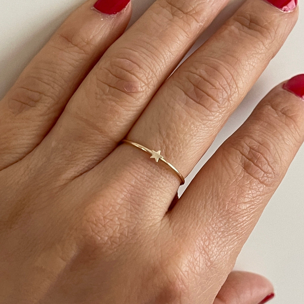 14k Gold Filled Tarnish Resistant Dainty Star Stacking Ring Size 5,6,7,8
