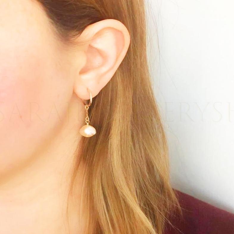 endless hoops with freshwater pearls