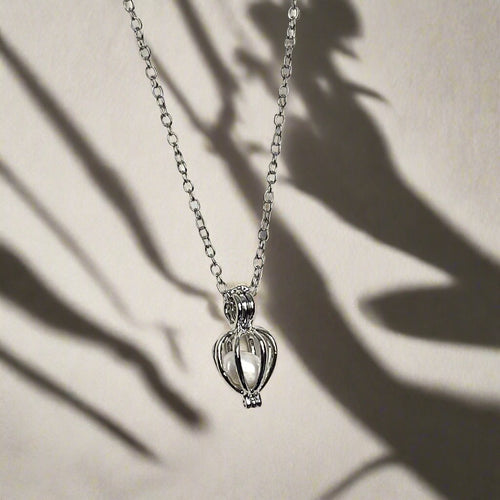 18K Gold Plated Cage Necklace With Pearl - KIA Jewelry Necklaces Toronto