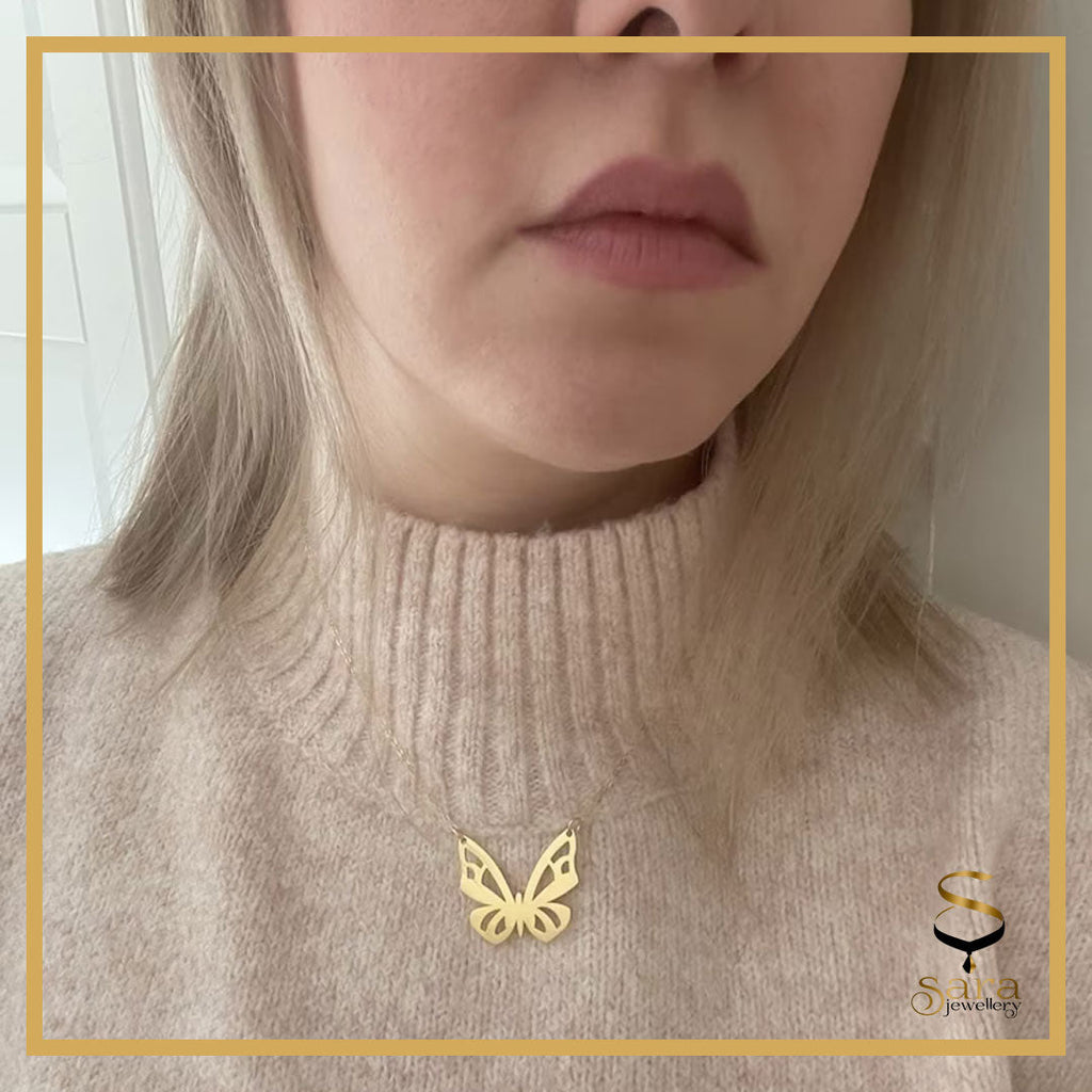 18k Gold Butterfly Necklaces| Sterling Silver Butterfly Necklace