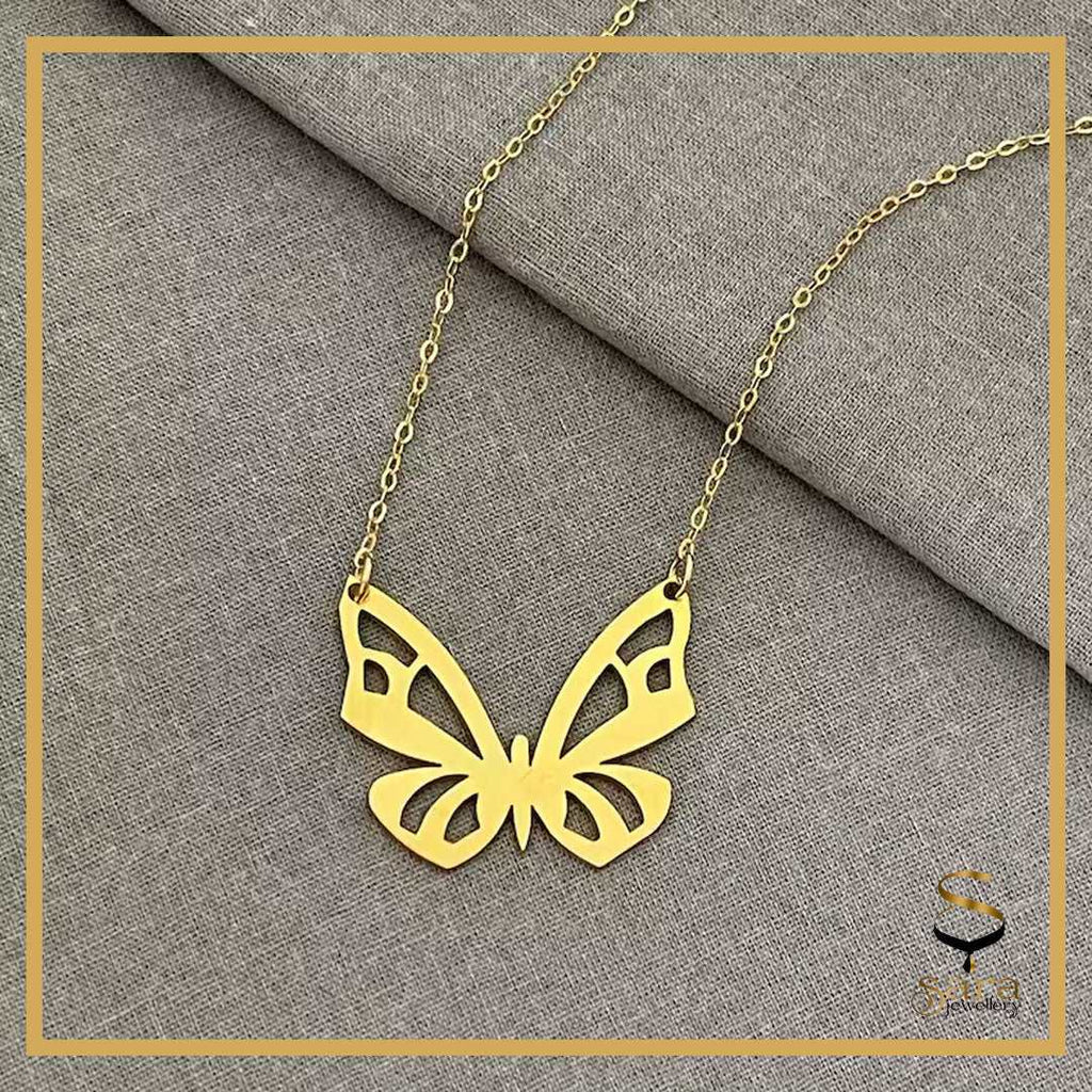 18k Gold Butterfly Necklaces| Sterling Silver Butterfly Necklace