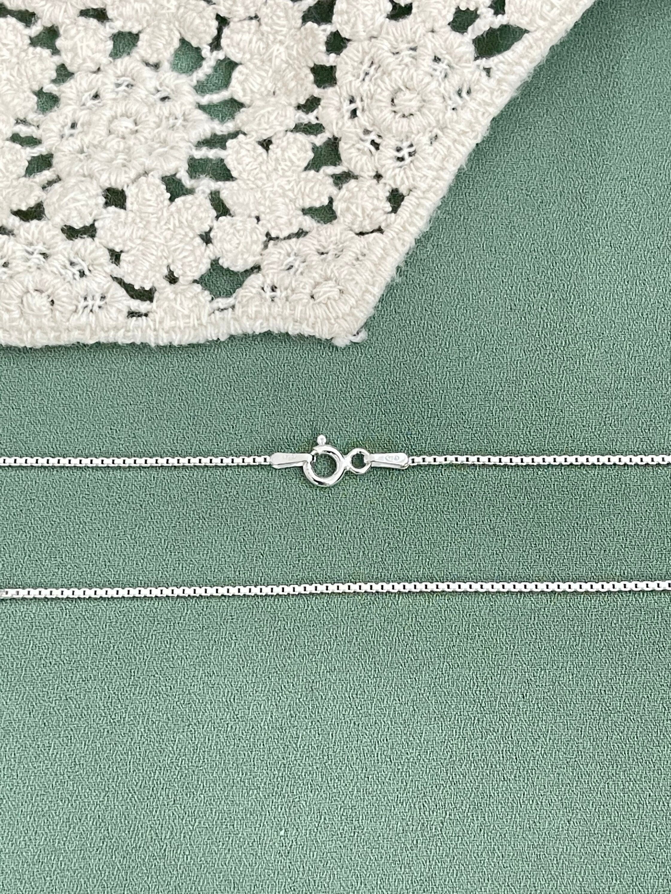 925 Sterling Silver Box Chain Necklace Made in Italy, Silver Chain, Real Silver Chain, Box Chain In Sterling Silver - KIA Jewelry Chains Toronto