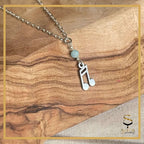 925 Sterling silver anklet  with small faceted Amazonite | Musical ankle cable chain  7 to 12 inches - KIA Jewelry Anklets Toronto