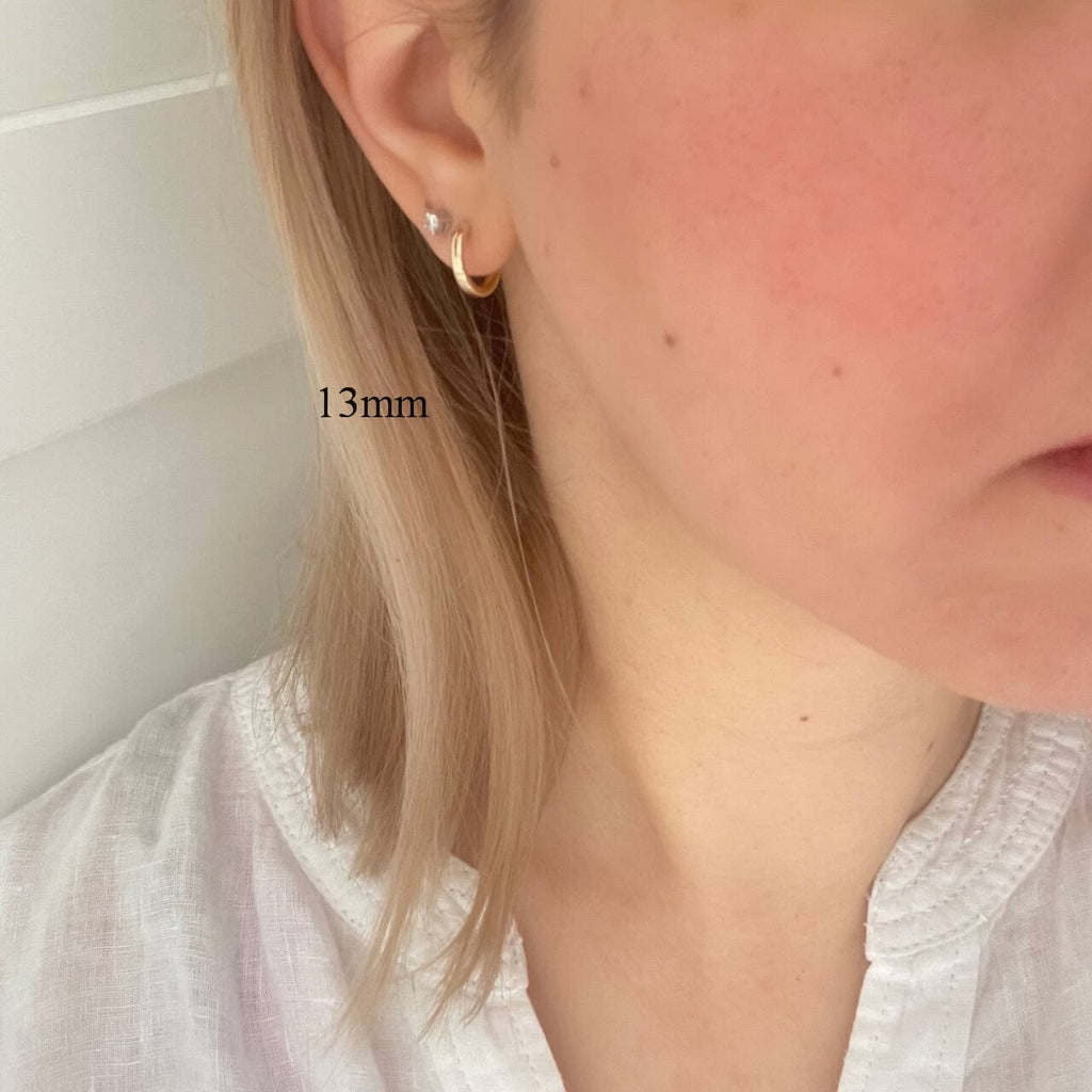 Huggie hoops in 14k gold filled