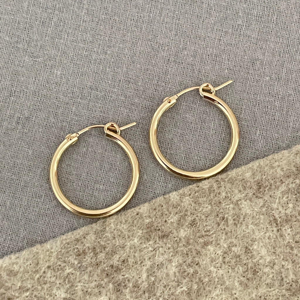 Huggie hoops in 14k gold filled