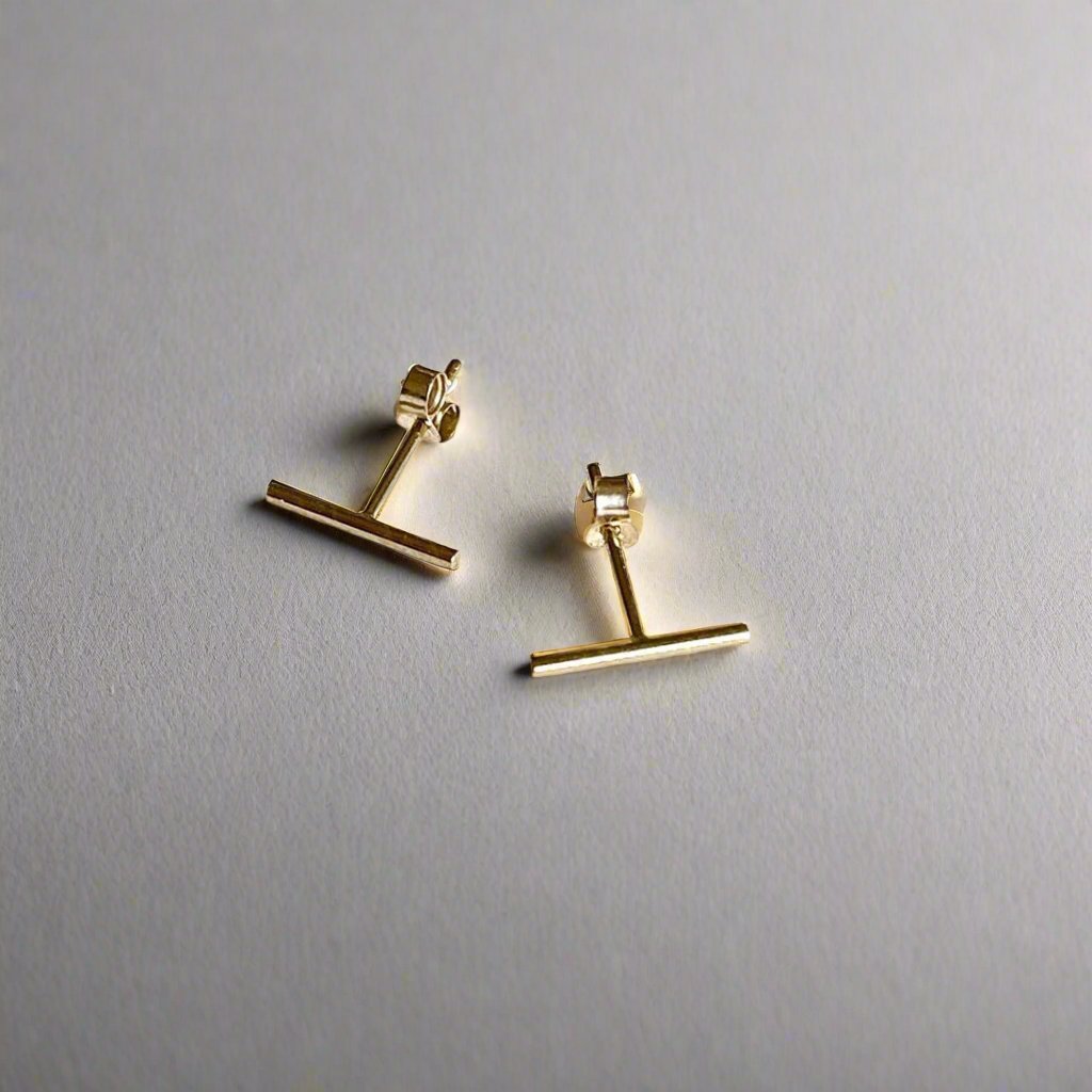 gold filled bar studs